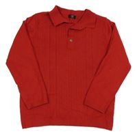 Červený vzorovaný sveter s golierikom Next