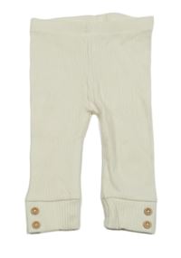 Smotanové rebrované tepláky Tu