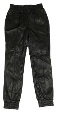 Čierne cuff koženkové nohavice PRIMARK