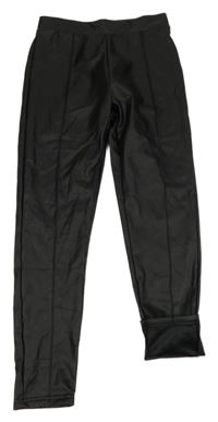 Čierne koženkové zateplené nohavice PRIMARK