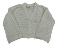 Biely ažurový prepínaci crop sveter M&S