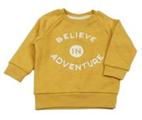 Okrová melírovaná mikina s nápismi PRIMARK