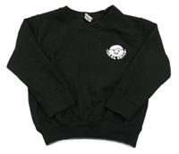 Čierna mikina so smajlíkom a nápismi