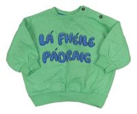 Zelená melírovaná oversize mikina s nápismi LEIGH TUCKER