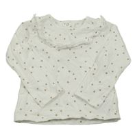 Bílé triko se zlatými hvězdičkami a volánkem Vertbaudet