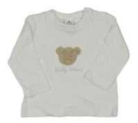 Bílé triko s medvídkem a nápisem 