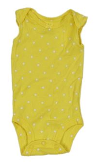 Žluté puntíkaté body s mašličkou carter's