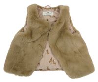 Hnědá kožešinová podšitá vesta H&M