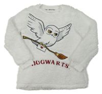 Biela huňatá mikina s Hedwigou - Harry Potter