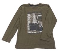 Khaki tričko s kytarou TCM