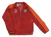 Červeno-tmavovínová šusťáková funkční fotbalová bunda Manchester United