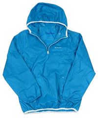 Modrá šušťáková funkčná bunda s kapucňou Quechua