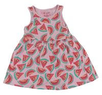Ružové bavlnené šaty s melónmi F&F