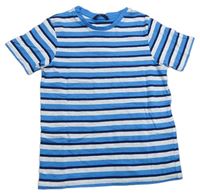Modro-tmavomodro-sivé pruhované tričko George