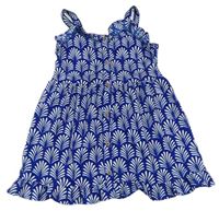 Modré vzorované ľahké šaty s volány Next
