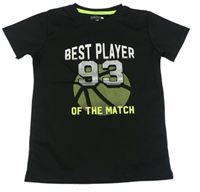 Černé sportovní tričko s basketbalovým míčem a číslem Ergeenomixx