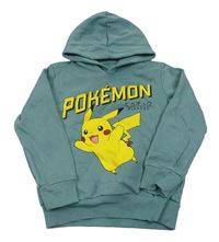 Zelená mikina s Pikachu a kapucí