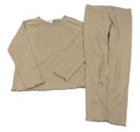 2set - Béžové triko + legíny H&M