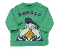Zelená rebrovaná mikina s Donaldem Disney