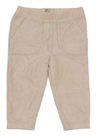 Svetloružové rebrované zamatové tepláky