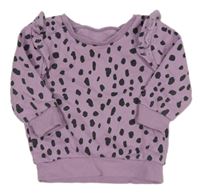 Lila bodkovaná á mikina s volánikmi Dunnes