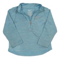 Modrá melírovaná sportovní funkční mikina s logem Nike