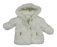 Biela kožušinová zateplená bunda s kapucňou Orchestra