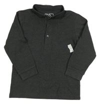 Nové - Tmavosivé melírované polo tričko Matalan