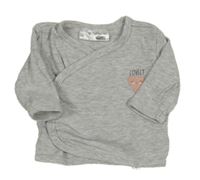 Sivé melírované zavinovací tričko so srdcem Ergee