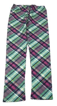 Zeleno-tmavomodro-fuchsiové kostkované legíny Topolino