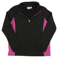 Čierno-fuchsiová športová funkčná mikina Crane