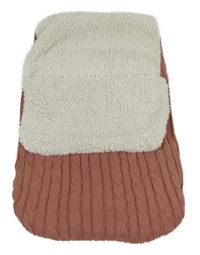 Starorůžový pletený zateplený fusak