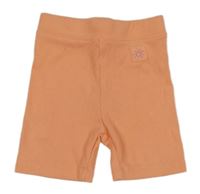 Oranžové žebrované elastické kraťasy Zara