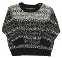 Antracitovo-sivý vzorovaný sveter Nutmeg