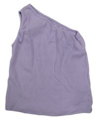 Lila rebrovaný asymetrický crop top Reserved