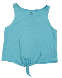 Azurový crop top s uzlom H&M