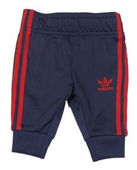 Tmavomodré sportovní tepláky s logem Adidas