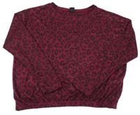 Vínové trblietavé úpletové tričko s leopardím vzorom Y.F.K.