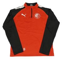 Červeno-čierna športová mikina s potlačou Puma