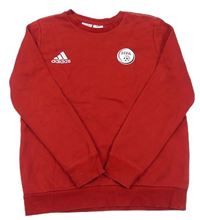 Červená futbalová mikina s logom Adidas