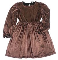 Mahagónovoé metalické šaty Primark