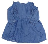 Modré lehké šaty s volánky Pocopiano