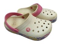 Bílo-růžové nazouváky Crocs vel. 31