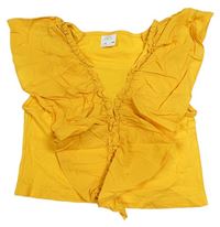 Pomerančový crop top s volánikom Zara