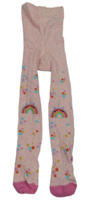 Světlerůžové punčocháče s barevnými hvězdičkami Next