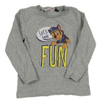 Sivá melírovaná mikina s Tlapkovou patrolou Nickelodeon