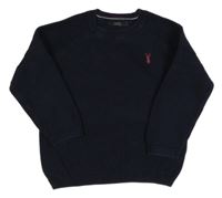 Tmavomodrý svetr s výšivkou Next