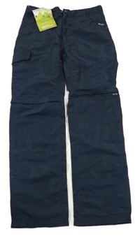 Nové - tmavomodré šusťákové funkční kalhoty s logem Regatta