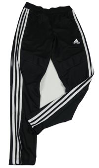 Černé sportovní tepláky s pruhy a logem Adidas
