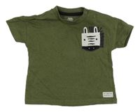 Khaki melírované tričko so zebrou F&F